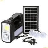 Kit Sistema De Iluminação Led Solar Emergência 3 Lâmpadas