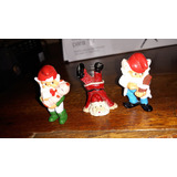 3 Bonecos Duendes Do Kinder Ovo Papai Noel Antigo Junto