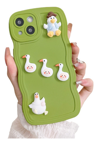 Funda For Teléfono Xiaomi Con Lindo Pato Verde Mostaza