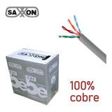 Bobina Cable Utp 100m 100% Cobre Interior Gris Cat5e Saxxon