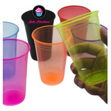 50 Vasos Plasticos Neon Brillan Con Luz Negra Eventos 300 Cc