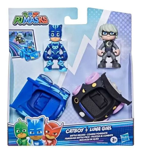 Bonecos Pj Masks Menino Gato E Garota Lunar Com Veículos