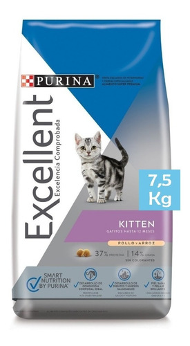Purina Excellent Kitten (gatito) Con Pollo/arroz X7.5kg Caba