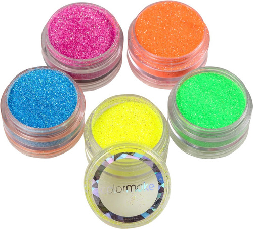 Glitter Em Pó Neon Color Make 5 Cores Maquiagem Artística