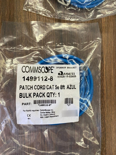 10 Unid Cabo De Rede 1,5 Metros Cat5e Commscope Montado Rj45