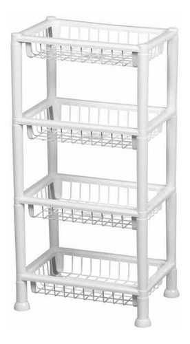 Prateleira Plástica Quadrada 4 Andares Multiuso Fruteira