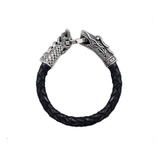 Pulsera De Cuero Dragon Caballero Trenzado Moda 2019