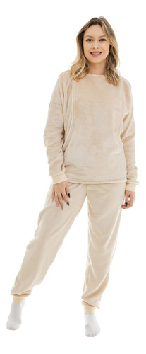 Pijama Inverno Amamentação Fleece Feminino Adulto Cia Da Mal