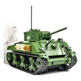 Gokunto Ww2 M4a1 Sherman Tanque Mediano Militar Moc Bloques