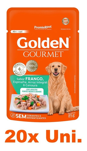Golden Gourmet Cães Ad Médio/grande Porte Frango 85g - 20 Un