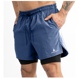 Short Con Calza Y Bolsillos Deportivo Hombre Azul- Shlybcc