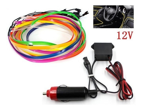 Wire Hilo 3m Luminoso Luz Neon Cable Ceja Led Aut Mot 12v