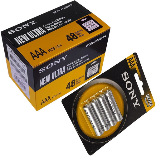 Caja 48 Pilas Baterias Sony Aaa Con 12 Blister Heavy Duty 