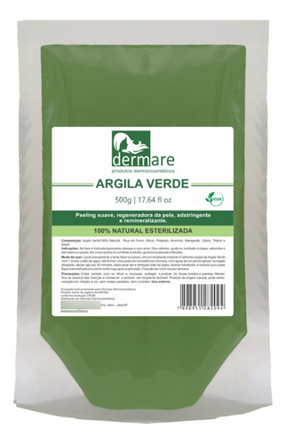 Argila Verde Facial E Corporal Dermare - 500g