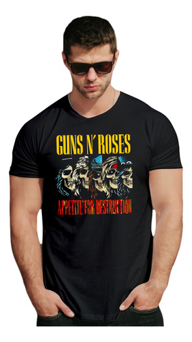 Camiseta Camisa Guns N Roses Banda Rock Ótimo Tecido Algodão