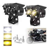 Par Faros De Lupa Doble Color Luz Para Auto Moto 120w Ip67 