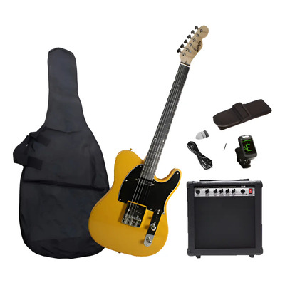 Smithfire Tel-215 Pack Yel Guitarra Eléctrica Telecaster Amp Color Amarillo Orientación De La Mano Diestro Palo De Rosa