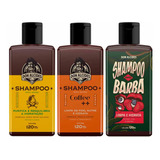 Kit 3x Shampoo Para Barba Lemon Coffee Guaraná Don Alcides