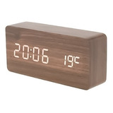 Reloj Despertador Digital De Madera Luz Lcd Pilas Y Usb 1299