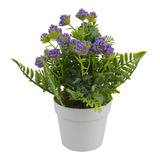 Planta Coral Artificial Macetero Plástico Decoración 22cm 