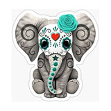 Calcomanía De Elefante Para Bebé, Diseño De Calavera De Azúc