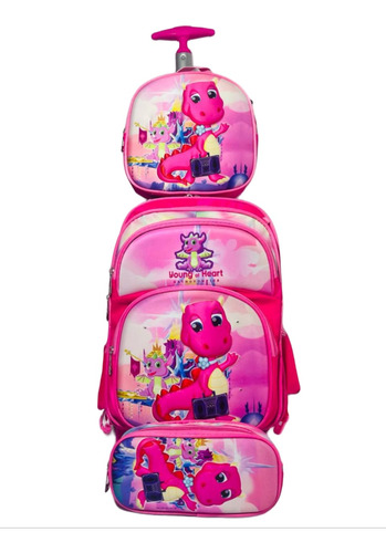 Mochila Dinosaurio Primaria Niña Niño Kitx3