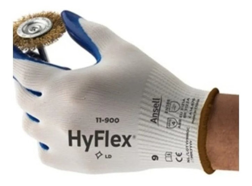 Guantes Industriales Hyflex Ansell 11-900 Talla 9 (2 Pares).