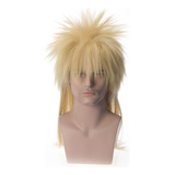 Peluca Rubia Para Hombre Punk Retro Heavy Metal Rock Vestir