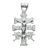 Dije Cruz De Caravaca Slim En Plata .925 Taxco Gro Color Blanco