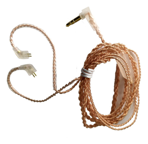 Cable Para Auriculares Kz Repuesto Original Color Dorado