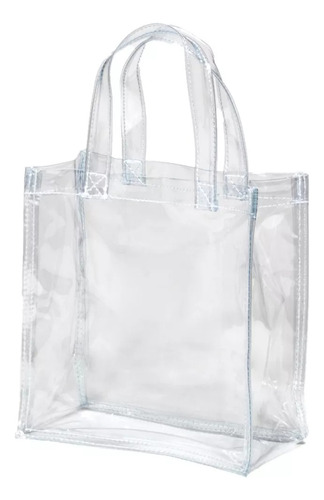 10 Mini Tote Bag Pvc Grueso 20x20x10 Bolsa Transparente
