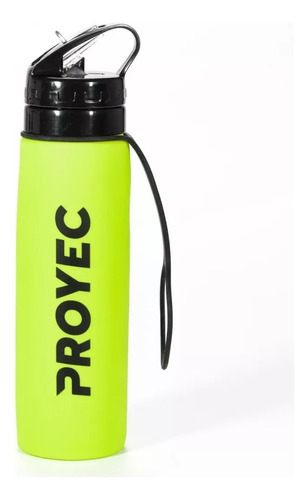 Botella Deportiva Proyec 600 Cc Antideslizante Silicona Color Amarillo