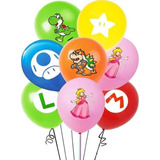 Bouquet De Globos De Látex Mario Bros Video Juego Peach