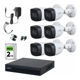 Dahua Kit De Circuito Cerrado 6 Cámaras Mátalicas 5mp  + Disco Duro 2tb Transceptores Kit De Video Vigilancia Con Búsqueda Inteligente De Alta Resolución Kitxvr5104hs4kli3-6csc2tb