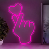 Letrero Led De Neón Con Gesto De Mano Loveheart Para Decorac