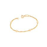 Pulseira Infantil Rommanel 551392 Com Bolinhas Banhado Ouro 