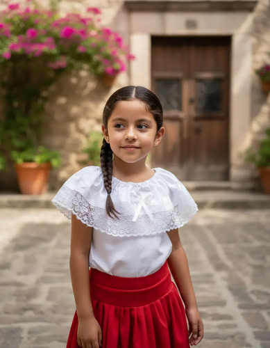 Blusa De Olan Traje Tipico Mexicano Niñas/adolescentes/adult