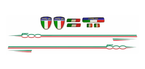 Kit Adesivo Faixa Lateral Fiat 500 Italia E Resinados Kit18