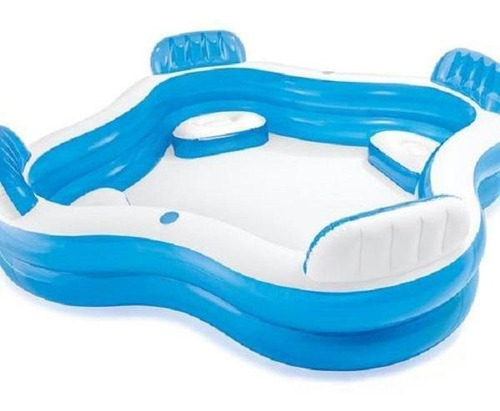 Piscina Familiar Com Assentos E Porta Copos 990 Litros Intex