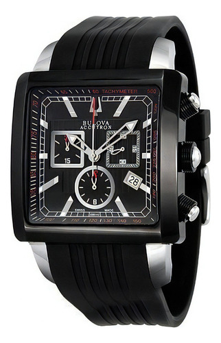 Reloj Bulova Hombre Accutron Crono 65b142 Color De La Malla Negro Color Del Bisel Negro Color Del Fondo Negro