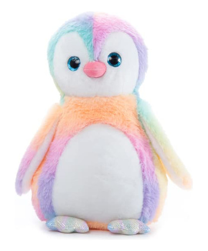 Peluche Pingüino Arcoíris 30 Cm Animales Zoológico Ombrez