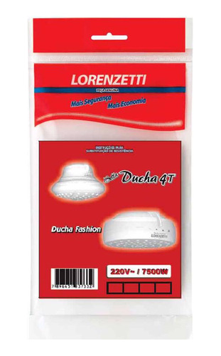 Resistência Bella Ducha 4t Lorenzetti 220v 6800w 3056-a