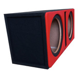 Cajón Para Subwoofer 10 Doble Porteado Antifaz Color Rojo