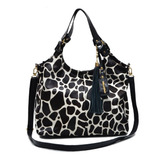 Bolsa Luxo Em Couro Legitimo Animal Print Girafa