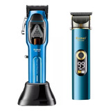 Combo Kemei Azul Km-1763+ Trimmer Kemei Km-2256 Inalámbricas