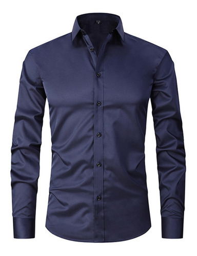 Camisa Social Masculina Slim Fit Manga Longa Evento Trabalho