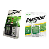 Combo Cargador Energizer Maxi + Baterias Recargables Aaa X4