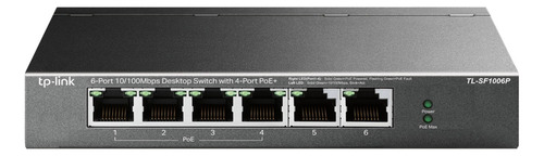 Tp Link Switch De 6 Puertos 10/100 4 Puertos Poe+ Tl-sf1006p