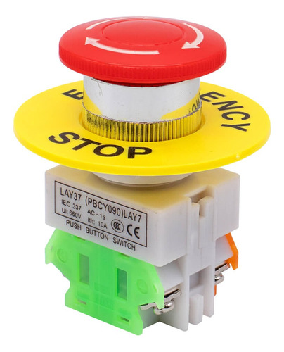 Boton Paro De Emergencia 660v 10a No Nc Push Button Cnc 22mm