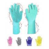 Guantes Multiusos Silicona Aqua Cepillo Lavar Loza Baño Aseo